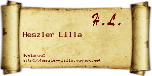Heszler Lilla névjegykártya